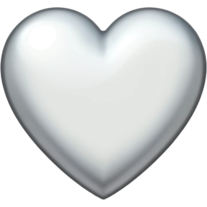 white heart with a metallic finish emoji