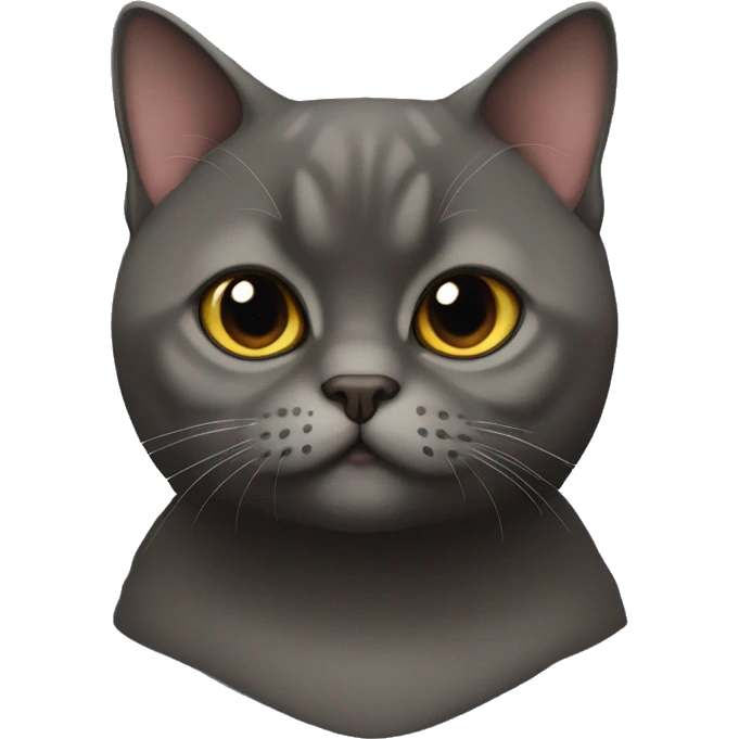 Dark brown  british shorthair cat emoji