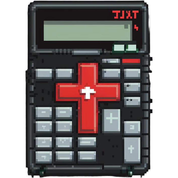 broken calculator with a big red cross emoji