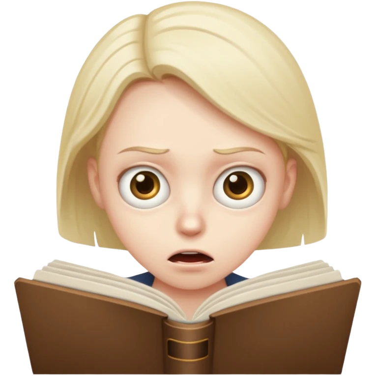 человек читает быстро, лицо испуганно emoji