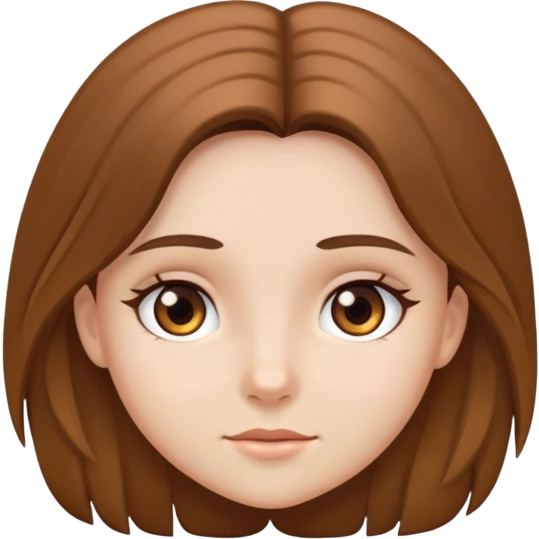 una chica, pelo largo, con ojos marrones y piel blanca emoji