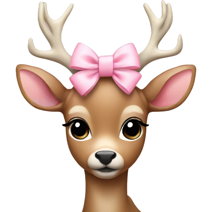 deer with baby pink bows emoji