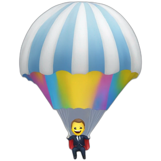 Macron en parachute emoji