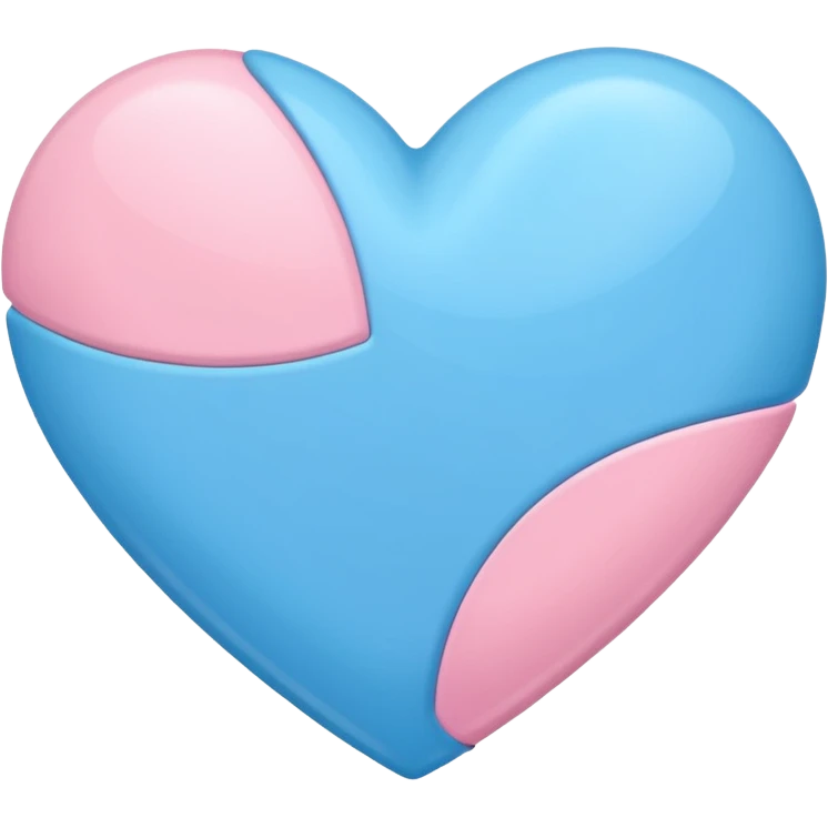 Sky blue and baby pink heart emoji