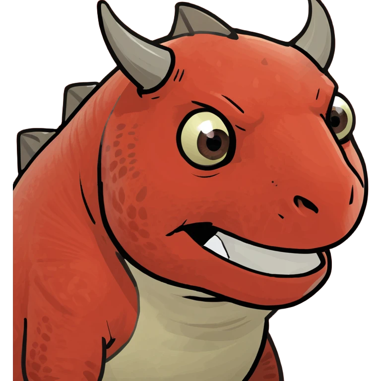 cute red Triceratops emoji