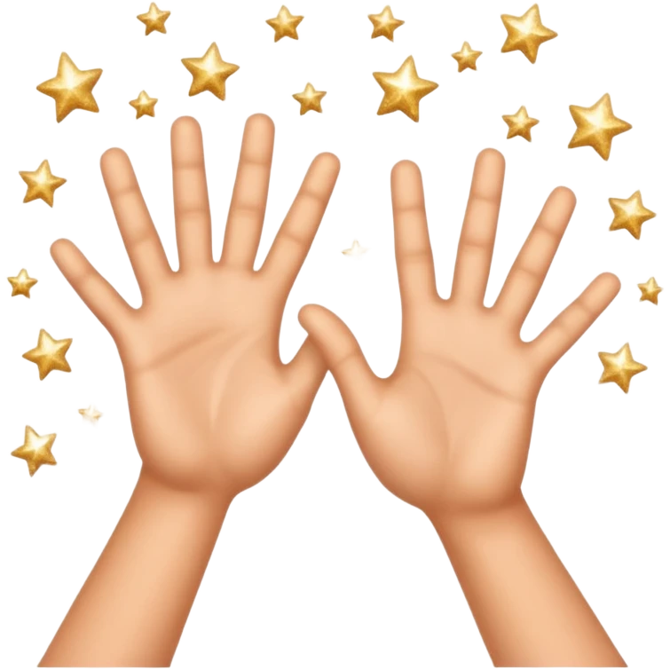 Two hands giving jazz-hands motion, maybe with little sparkles. emoji