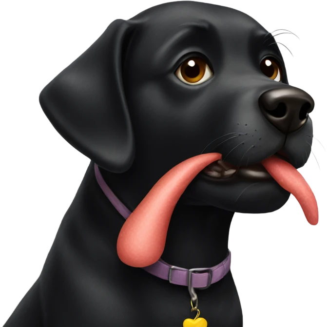 Black dog sending a kiss emoji