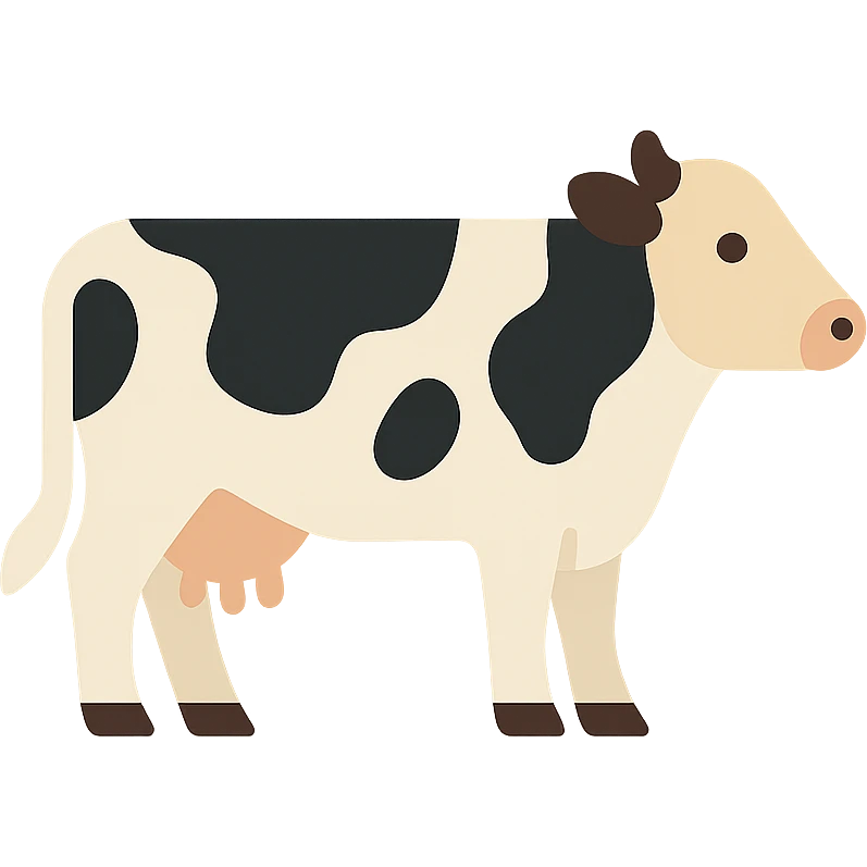 milk cow, modern color icon style, simple and clear emoji