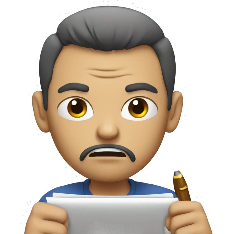 angry man writing emoji