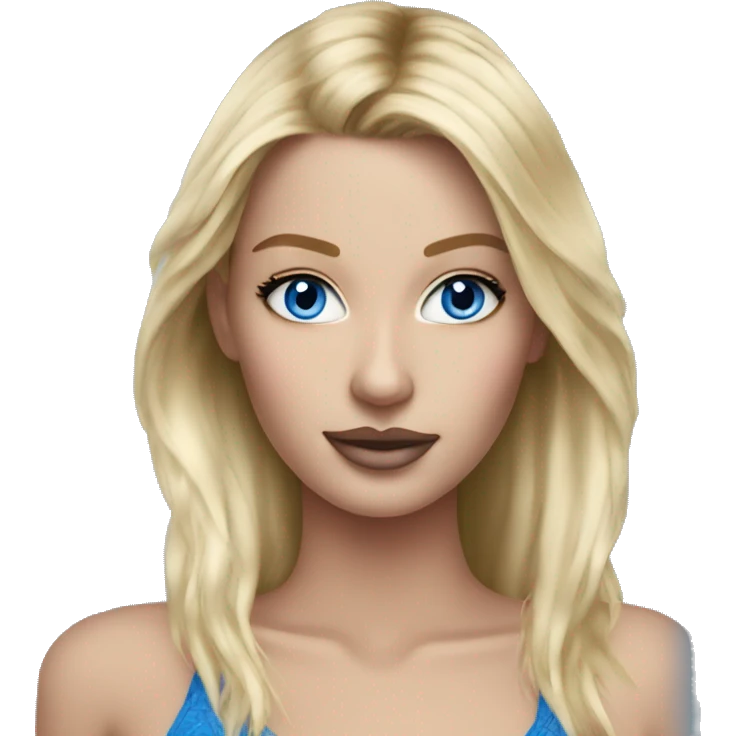 Realistic victoria secret model blonde blue eyes  emoji
