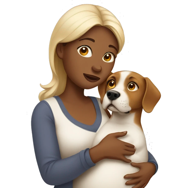 Pregnant woman with dog emoji
