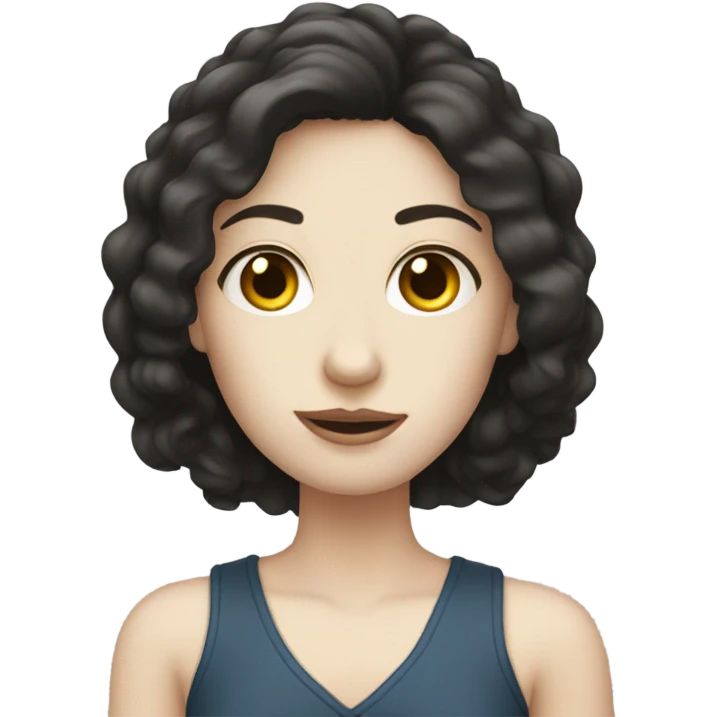 drak hair pale skin emoji