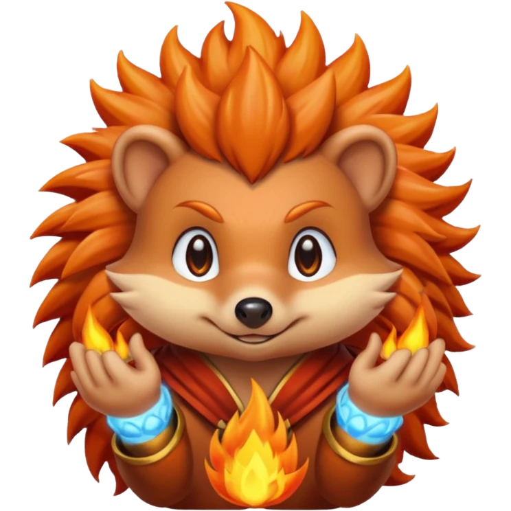 fire bender hedgehog emoji