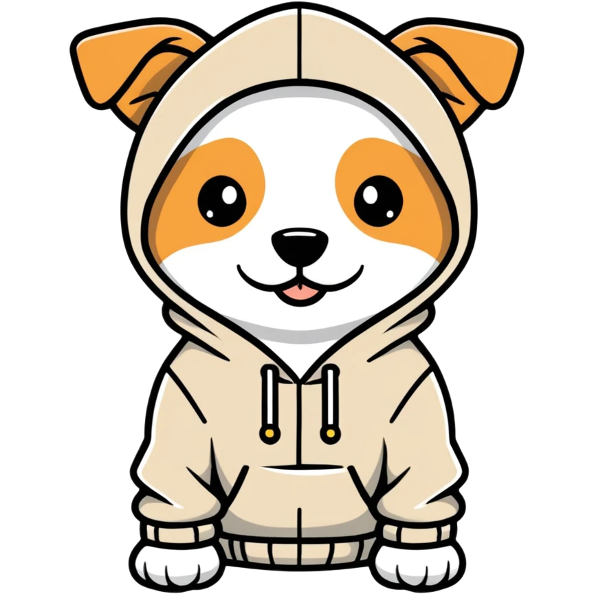 Dog wearing a hoodie  emoji