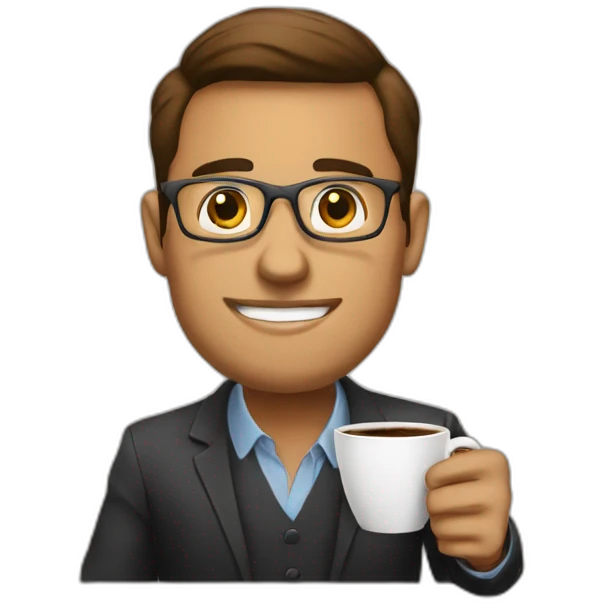 Entrepreneur with coffee emoji