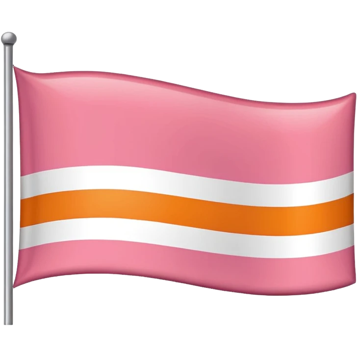 flag with the following colours in order in single horizontal stripes: dark orange, light orange, white, light pink, dark pink emoji