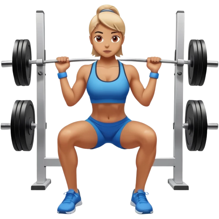 Person with perfect posture doing a squat at the gym emoji