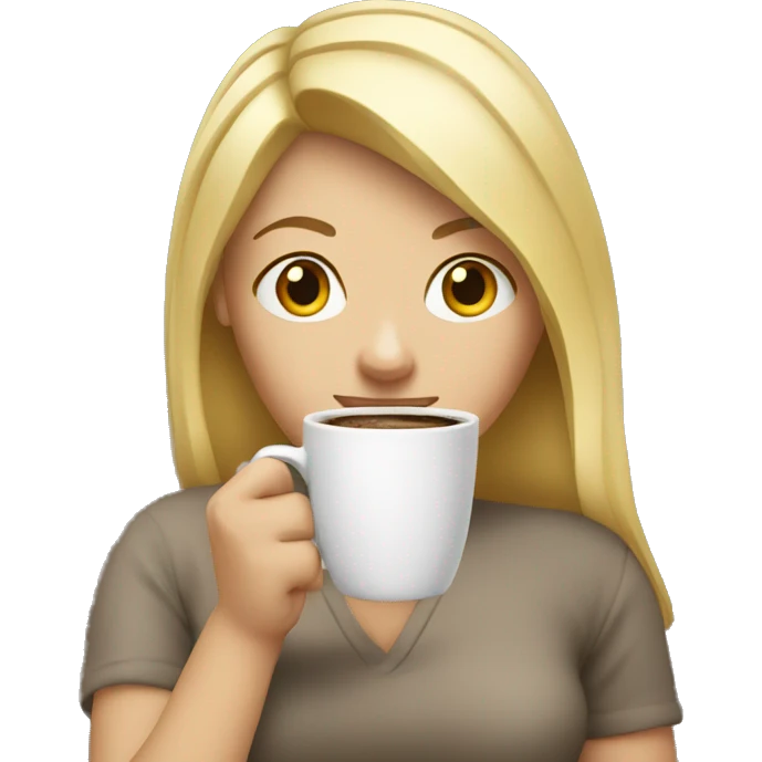 Blond woman holding a cup of coffee emoji