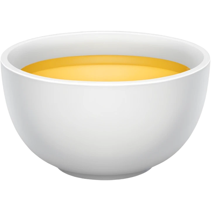 white bowl with matte white color inside, no gloss, simple, clear emoji
