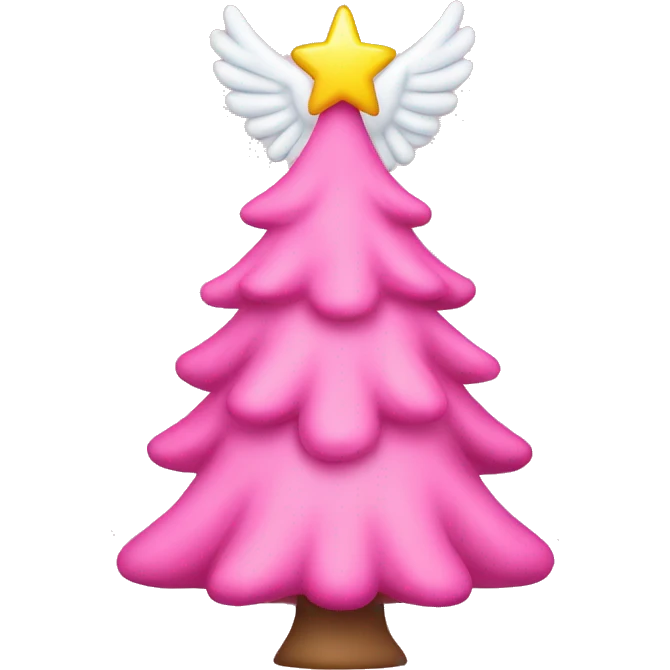 Pink Christmas tree with an angel on top  emoji