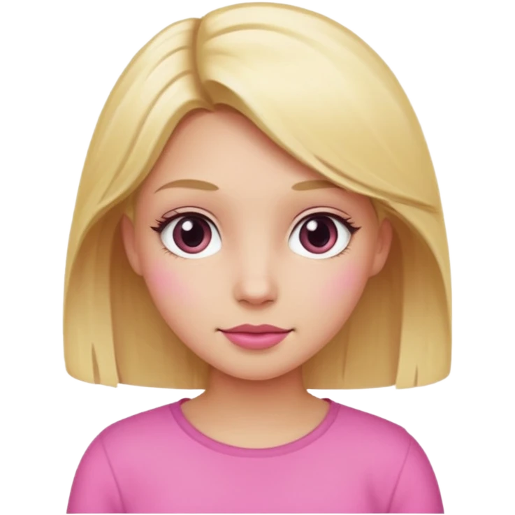 and blonde girl wearing pink emoji
