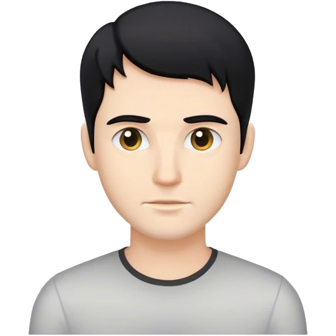 White man with black hair emoji