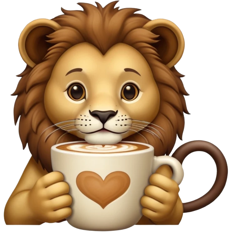 Lion with cappuccino emoji