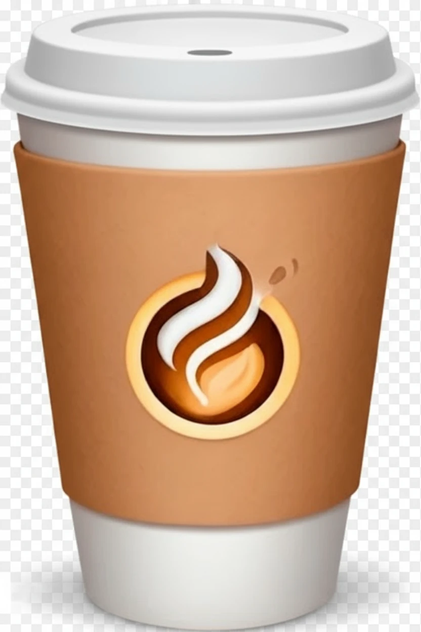 Нарисуй точно такой же стаканчик кофе, только пусть он будет закрытый, сверху крышкой, без фона emoji