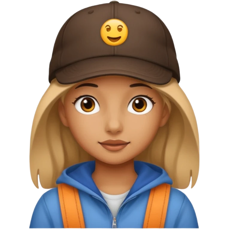 One girl with cap emoji