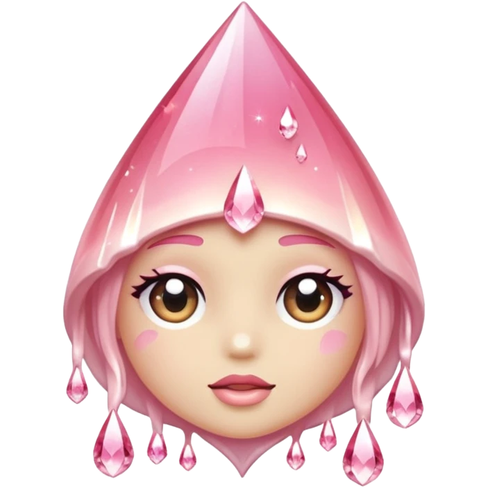 Crystal with blush + sparkle drip emoji