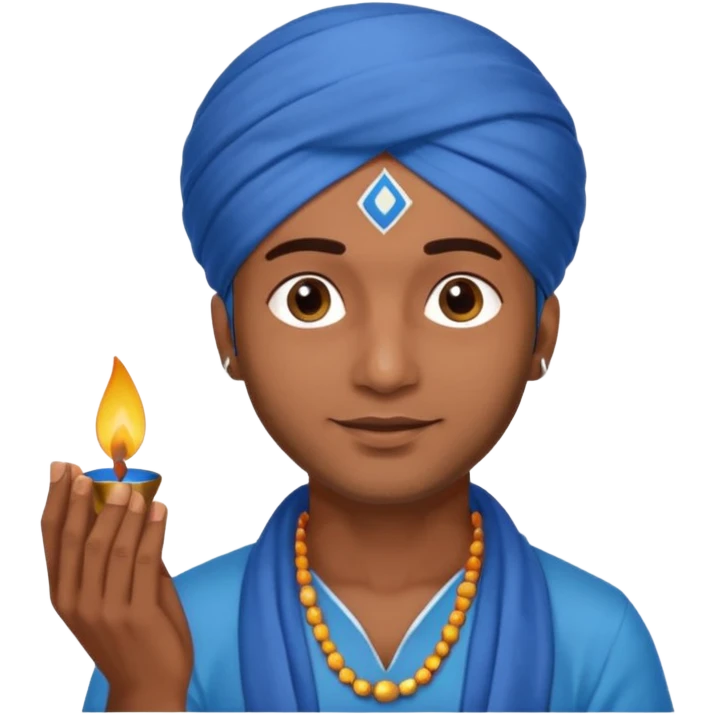 diwali man with blue turban and diwali emoji