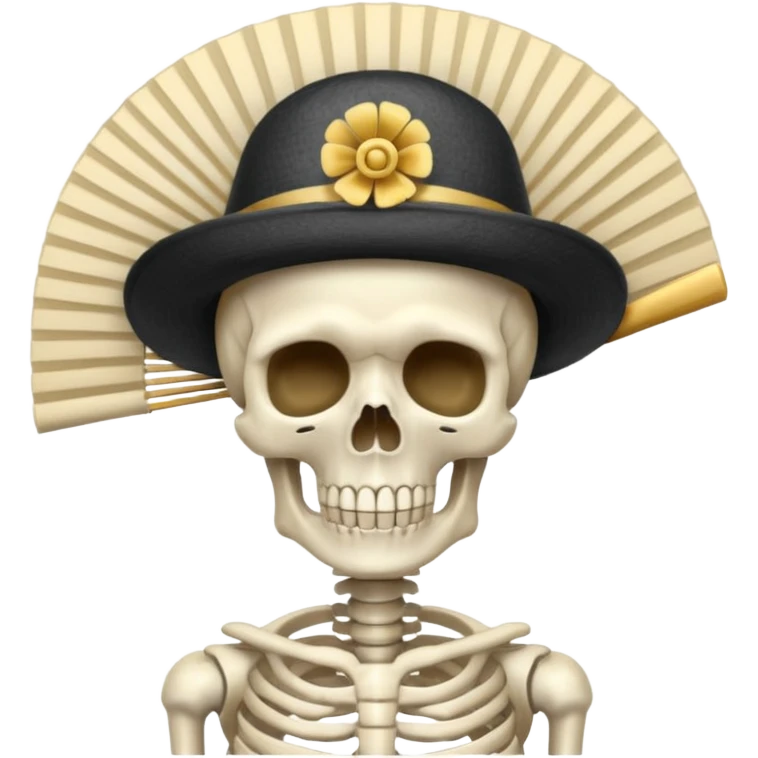 A skeleton with a fan hat emoji