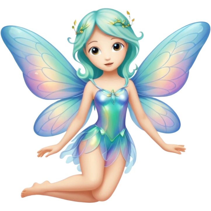 Iridescent fairy flying  emoji