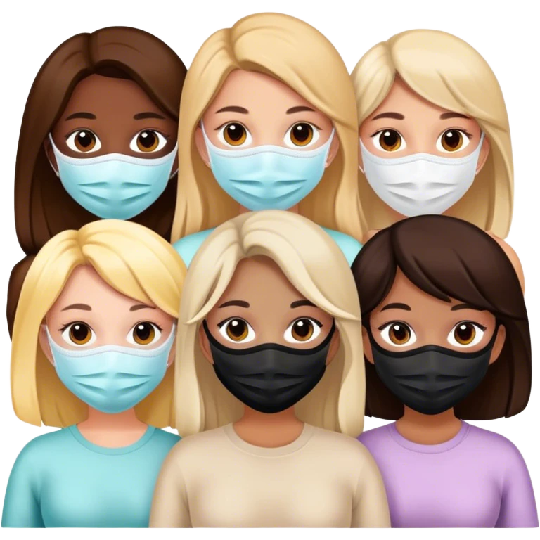 Chicas con mascarillas emoji