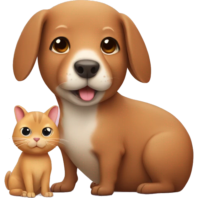 Cute dog with cat, and rabbit, capybara. emoji