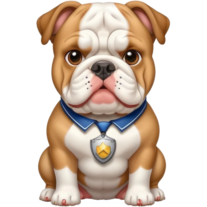 english bulldog with a security badge emoji