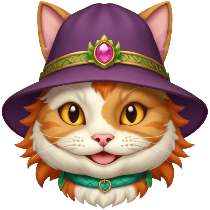 A cat with a hat and dragon corps emoji