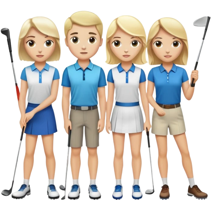 two white boys and two girls one blonde ine brunette golfing emoji