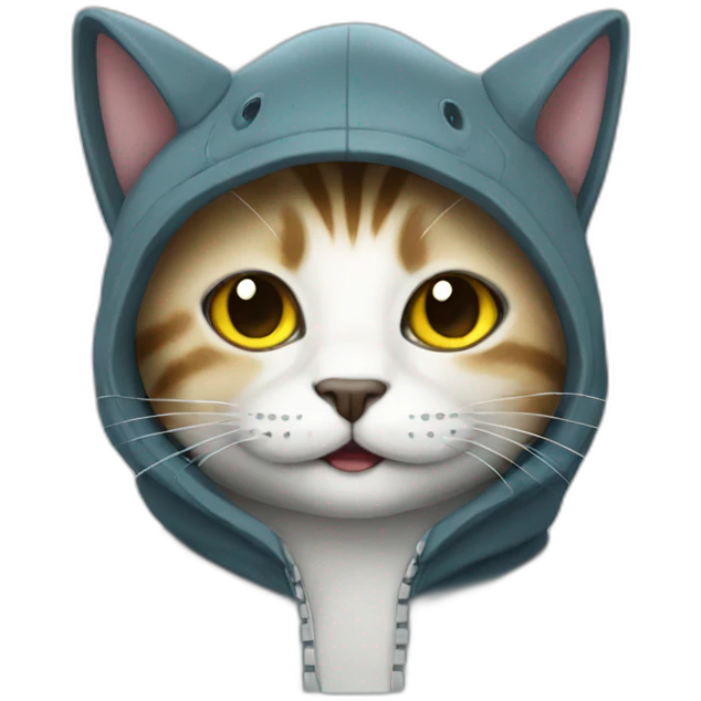 cat in shark costume emoji