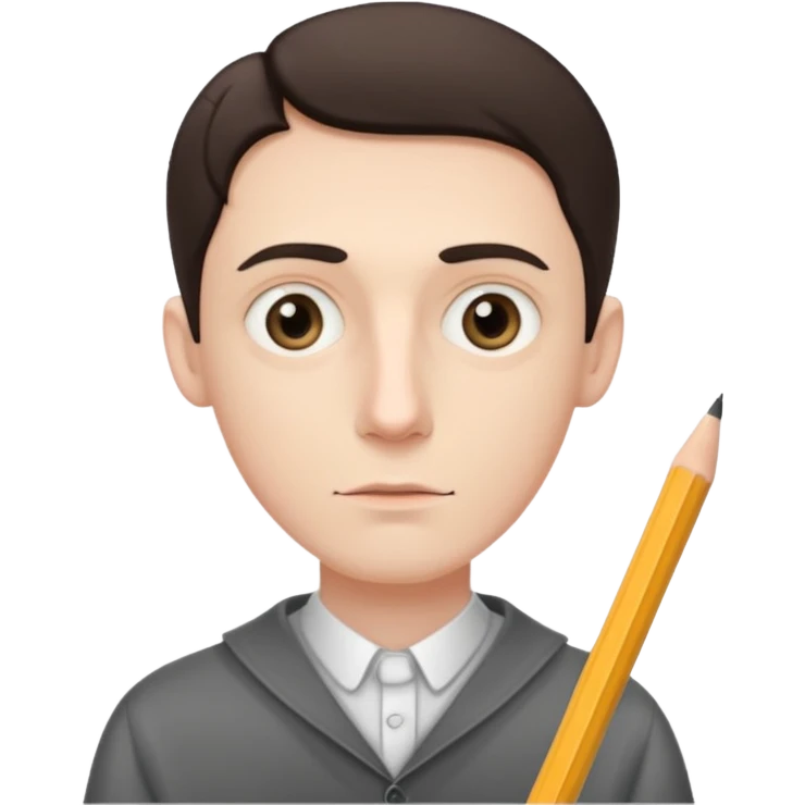 pencil next to a thin man emoji