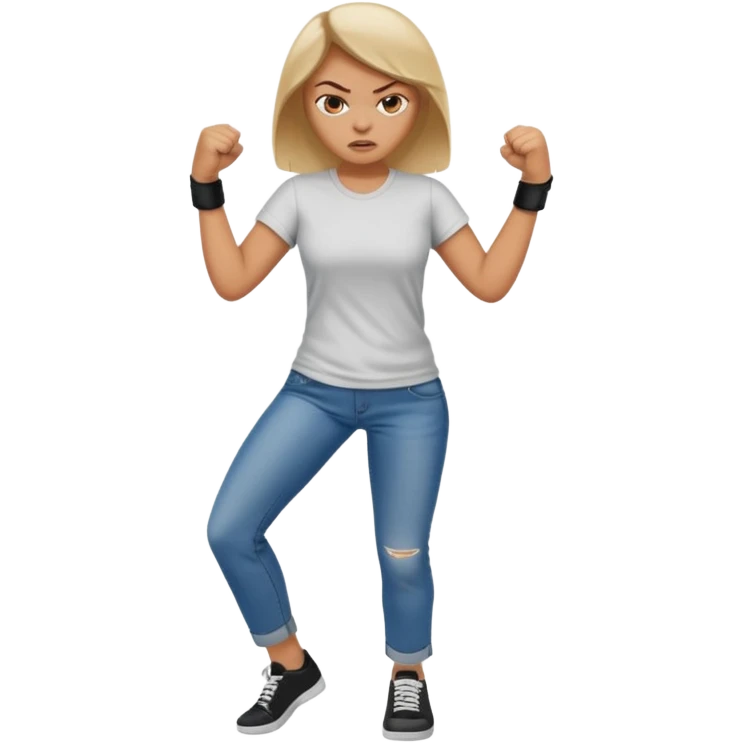 Woman angry kickin emoji