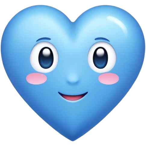 Blue heart with the words Hi Cutie! in the middle  emoji