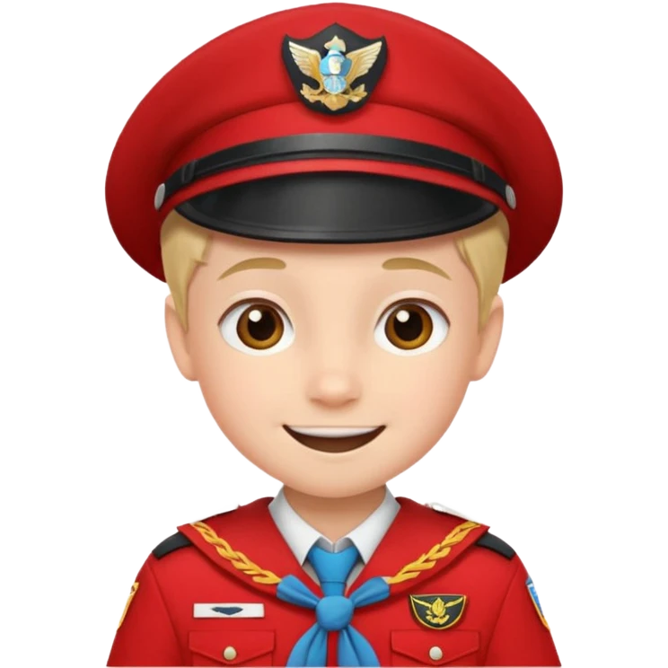 red uniform wearing scout kid emoji