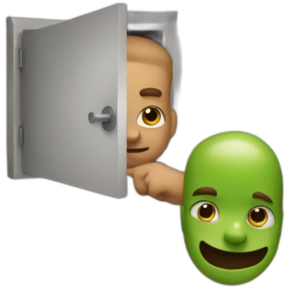 man peekign around a corner emoji