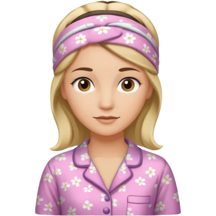 women in pyjamas with headband emoji