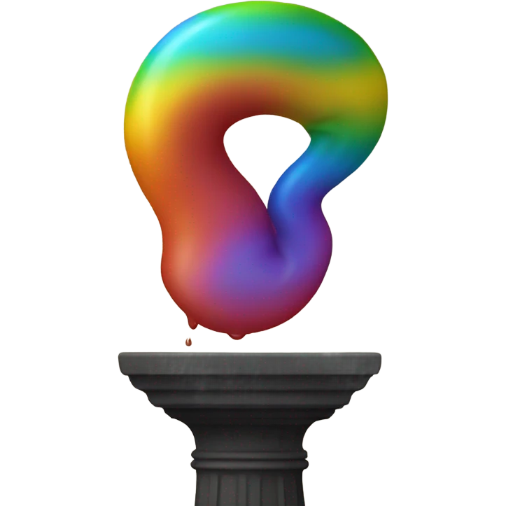 rainbow poop on a pedestal emoji