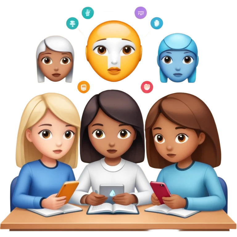 tribu de niñas en inteligencia artificial emoji