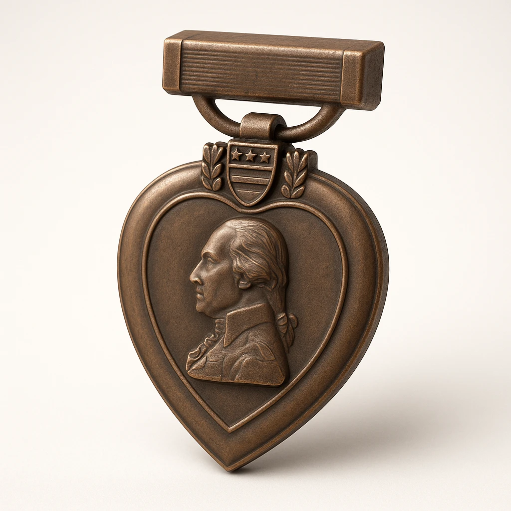 purple heart, bronze style, metallic, no text emoji