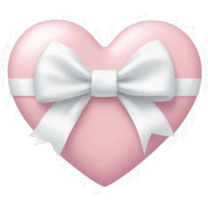 Pastel pink heart with white bow emoji