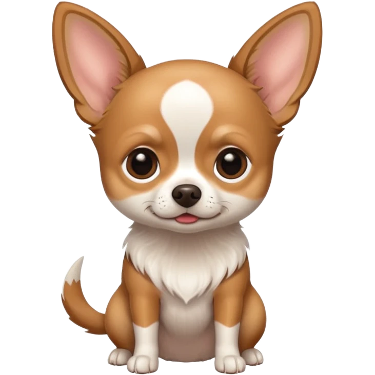 Perro chihuahua blanco con cafe emoji